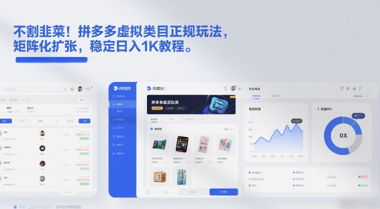 不割韭菜！拼多多虚拟类目正规玩法，矩阵化扩张，稳定日入1K教程【揭秘】-玩备项目资源网