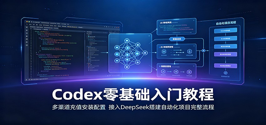 Codex零基础入门教程:多渠道充值安装配置,接入DeepSeek搭建自动化项目完整流程-玩备项目资源网