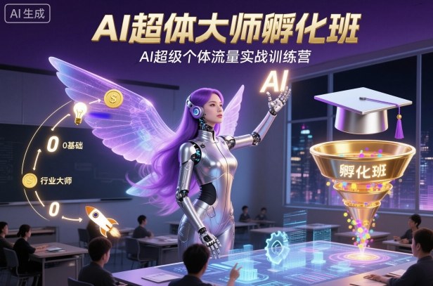 AI超体大师孵化班，AI超级个体流量实战训练营-玩备项目资源网