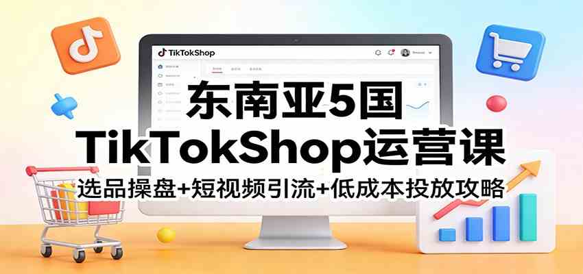 东南亚5国TikTokShop运营课：选品操盘+短视频引流+低成本投放攻略-玩备项目资源网