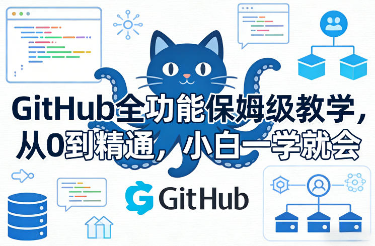 GitHub全功能保姆级教学，从0到精通，小白一学就会-玩备项目资源网