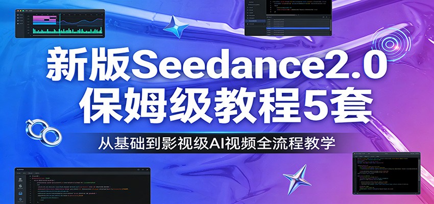 新版Seedance2.0保姆级教程5套:从基础到影视级AI视频全流程教学-玩备项目资源网