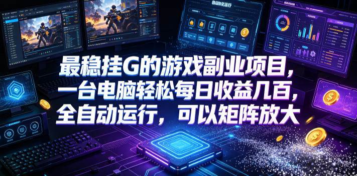 （19161期）低成本网游挂机项目，单号保底日入100左右，可矩阵放大！合法合规！-玩备项目资源网