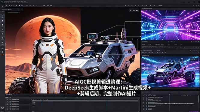 （18475期）AIGC影视剪辑进阶课：DeepSeek生成脚本+Martini生成视频+剪辑后期，完整制作AI短片-玩备项目资源网