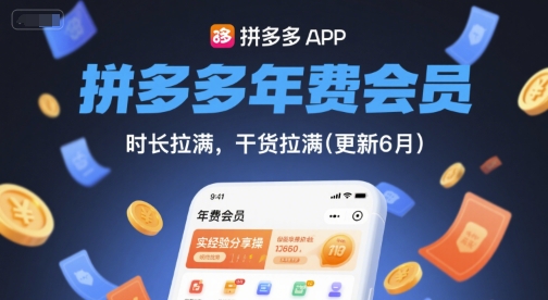 拼多多年费会员,实经验分享操,时长拉满,干货拉满(更新26年1月)-玩备项目资源网