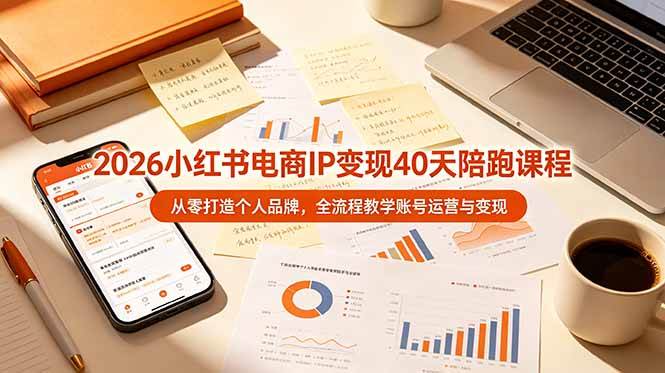 （19103期）2026小红书电商IP变现40天陪跑课程-11期，从零打造个人品牌，全流程教学账号运营与变现-玩备项目资源网