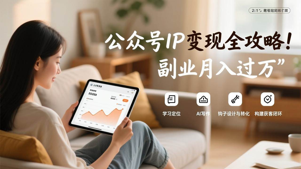 （17275期）公众号IP变现全攻略，学习定位、AI写作、钩子设计与转化，构建获客闭环，副业月入过万-玩备项目资源网