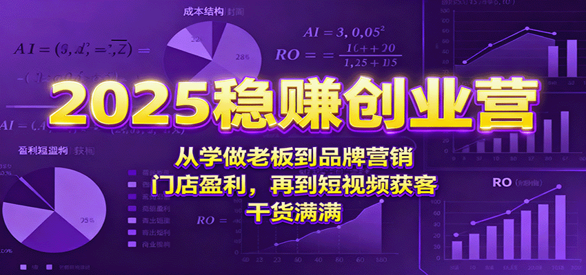 2025稳赚创业营：从学做老板到品牌营销、门店盈利，再到短视频获客，干货满满-玩备项目资源网