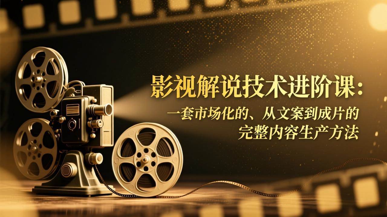 （17185期）影视解说技术进阶课：一套市场化的、从文案到成片的完整内容生产方法-玩备项目资源网