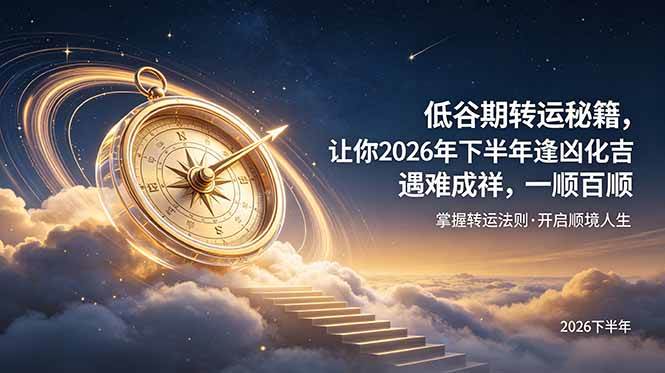 (19024期)付费文章:低谷期转运秘籍,让你2026年下半年逢凶化吉,遇难成祥,一顺百顺。-玩备项目资源网