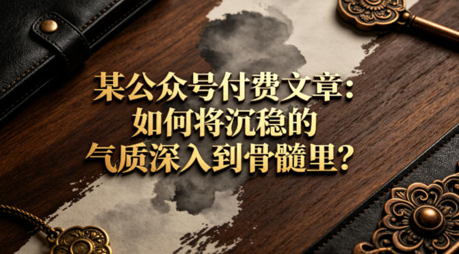 某公众号付费文章:如何将沉稳的气质深入到骨髓里?-玩备项目资源网