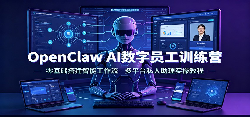 OpenClaw AI数字员工训练营:零基础搭建智能工作流,多平台私人助理实操教程-玩备项目资源网