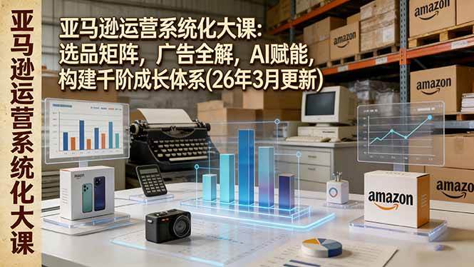 （17622期）亚马逊运营系统化大课：选品矩阵，广告全解，AI赋能，构建千阶成长体系(26年3月更新)-玩备项目资源网