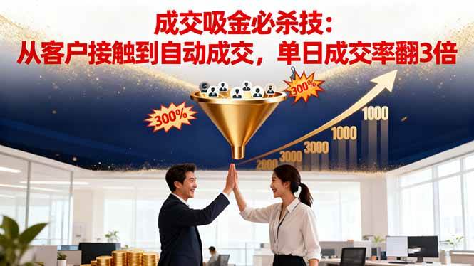 （16432期）吸金成交营销必杀技：从客户接触到自动成交，单日成交率翻3倍-玩备项目资源网