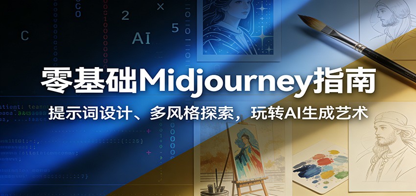 零基础Midjourney指南：提示词设计、多风格探索，玩转AI生成艺术-玩备项目资源网
