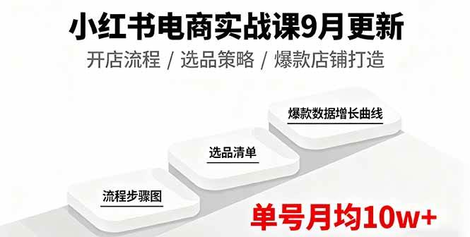 （16120期）小红书电商实战课9月更新，开店流程/选品策略/爆款店铺打造，单号月均10w+-玩备项目资源网