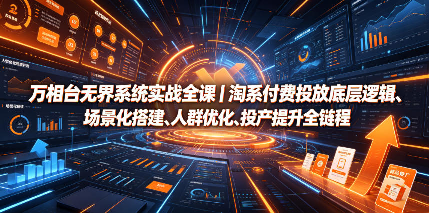 万相台无界系统实战全课｜淘系付费投放底层逻辑、场景化搭建、人群优化、投产提升全链路运营教程-玩备项目资源网