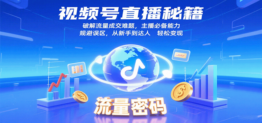 视频号直播秘籍，破解流量成交难题，主播必备能力，规避误区，从新手到达人轻松变现-玩备项目资源网