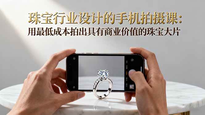 （16385期）珠宝行业设计的手机拍摄课：用最低成本拍出具有商业价值的珠宝大片！-玩备项目资源网