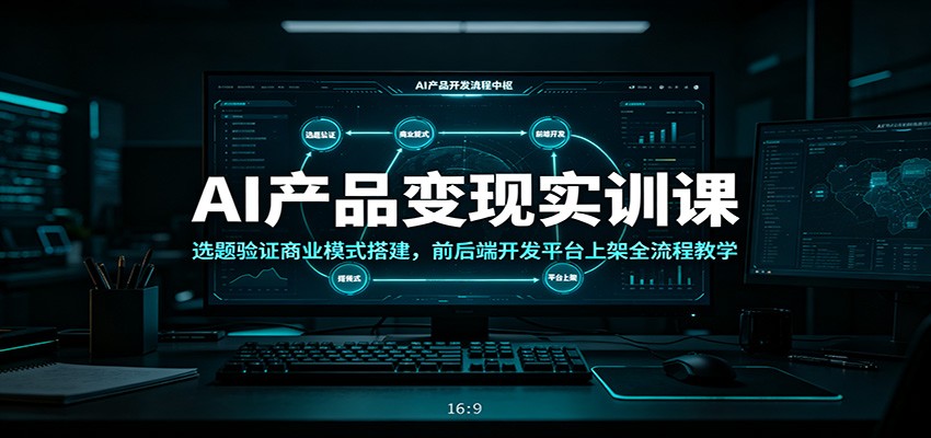 AI产品变现实训课：选题验证商业模式搭建，前后端开发平台上架全流程教学-玩备项目资源网
