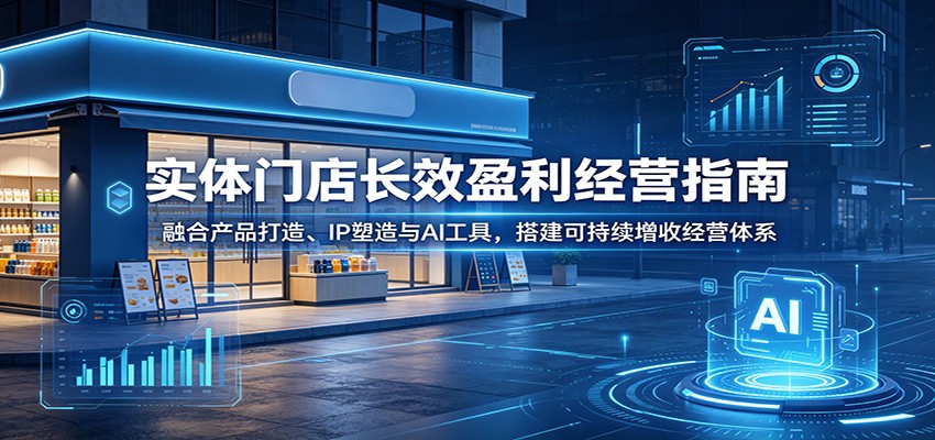 实体门店长效盈利经营指南:融合产品打造、IP塑造与AI工具,搭建可持续增收经营体系-玩备项目资源网