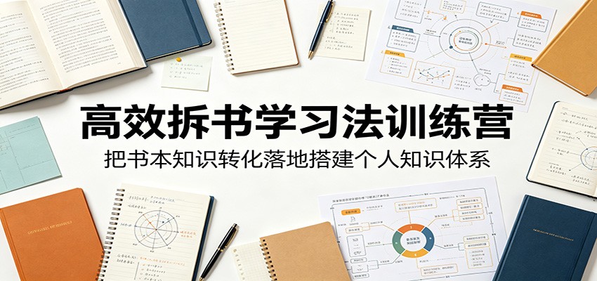 高效拆书学习法训练营，把书本知识转化落地搭建个人知识体系-玩备项目资源网