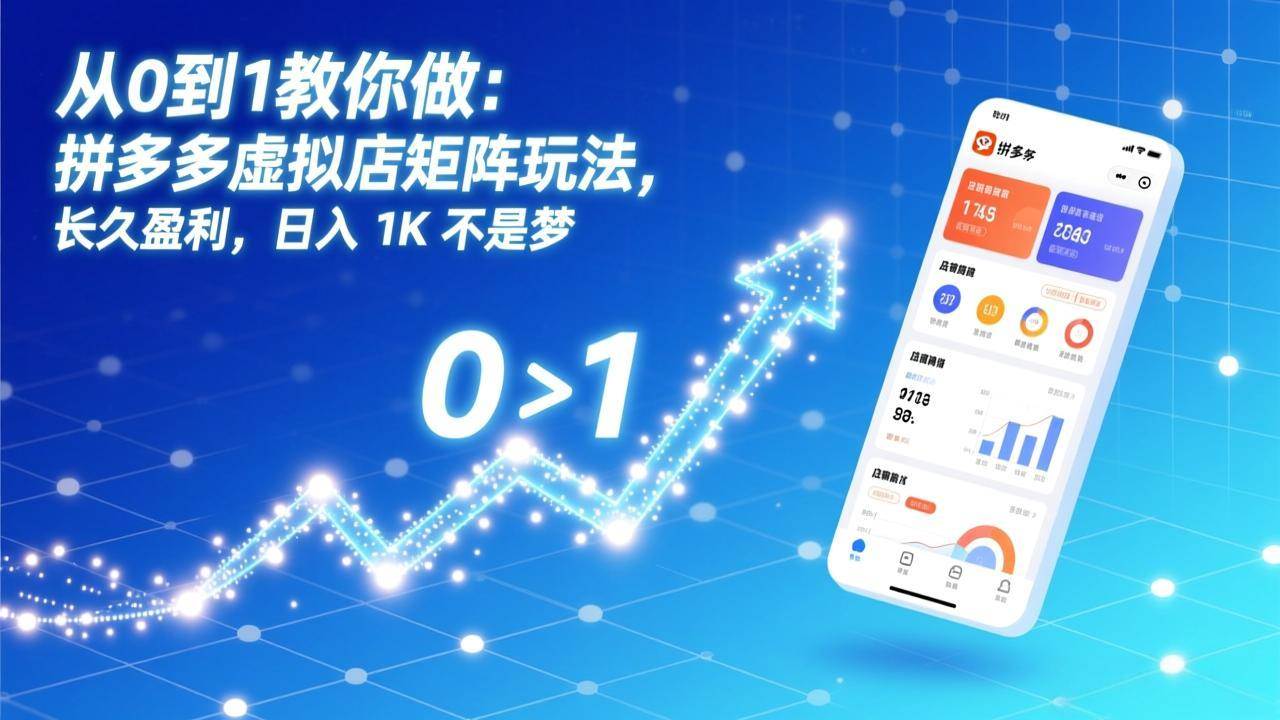 （17205期）从0到1教你做：拼多多虚拟店矩阵玩法，长久盈利，日入 1K 不是梦-玩备项目资源网