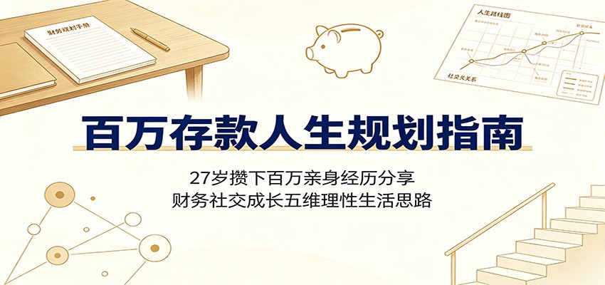 百万存款人生规划指南:27岁攒下百万亲身经历分享,财务社交成长五维理性生活思路-玩备项目资源网