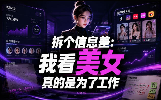 【理直气壮】我给看美女找了一个非常恰当的理由，信息差项目-玩备项目资源网