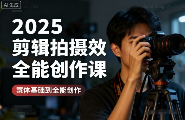 2025剪辑拍摄特效全能创作课，零基础到全能创作-玩备项目资源网