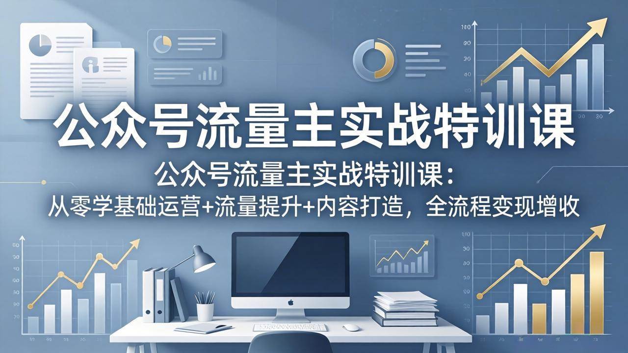 （18072期）公众号流量主实战特训课：从零学基础运营+流量提升+内容打造，全流程变现增收-玩备项目资源网