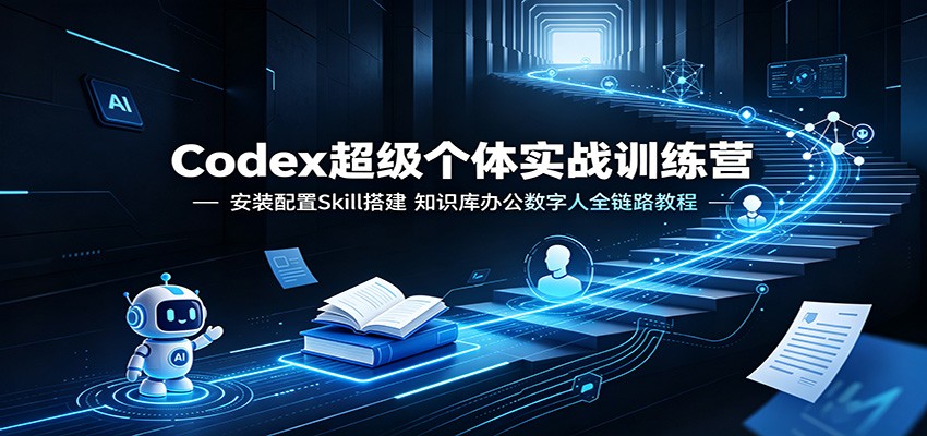 Codex超级个体实战训练营:安装配置Skill搭建,知识库办公数字人全链路教程-玩备项目资源网