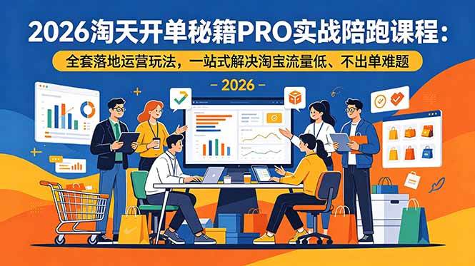 （19579期）2026淘天开单秘籍PRO实战陪跑课程-更新：全套落地运营玩法，一站式解决淘宝流量低、不出单难题-玩备项目资源网