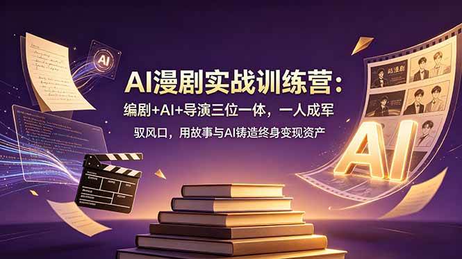 (19032期)AI漫剧实战训练营:编剧+AI+导演三位一体,一人成军 驭风口,用故事与AI铸造终身变现资产-玩备项目资源网