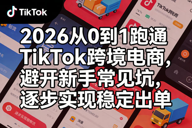 2026从0到1跑通TikTok跨境电商，避开新手常见坑，逐步实现稳定出单-玩备项目资源网