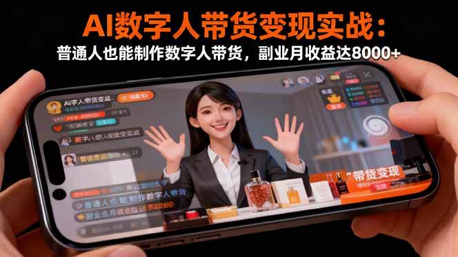 （16377期）AI数字人带货变现实战：普通人也能制作数字人带货，副业月收益达8000+-玩备项目资源网