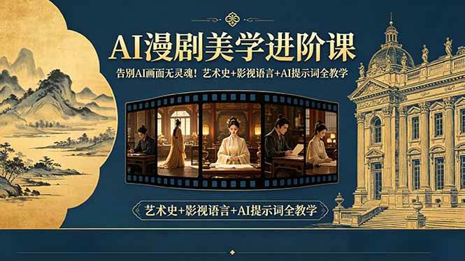（18480期）告别AI画面无灵魂！AI漫剧美学进阶课，艺术史+影视语言+AI提示词全教学-玩备项目资源网
