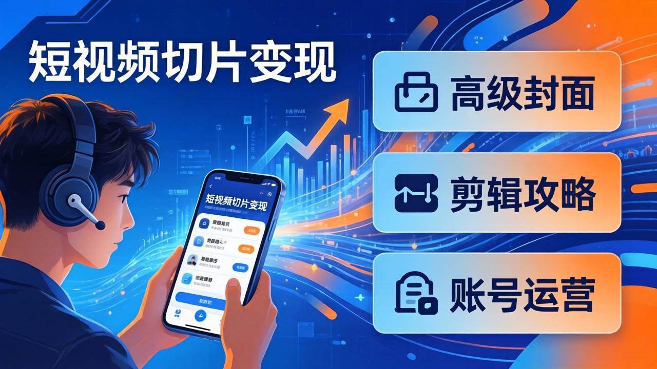 （17758期）短视频切片变现速成班2.0：高级封面+剪辑攻略+账号运营，0基础小白快速入局副业-玩备项目资源网