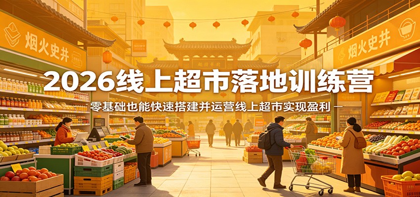 2026线上超市落地训练营，零基础也能快速搭建并运营线上超市实现盈利-玩备项目资源网