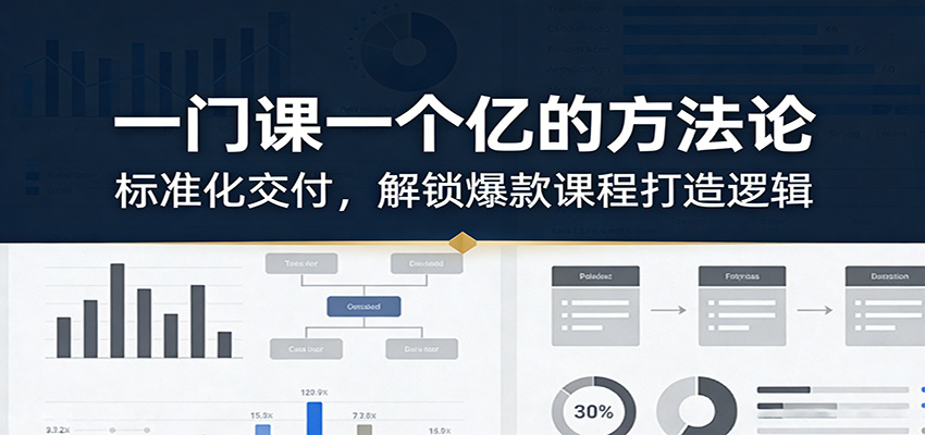 一门课一个亿的方法论：标准化交付，解锁爆款课程打造逻辑-玩备项目资源网