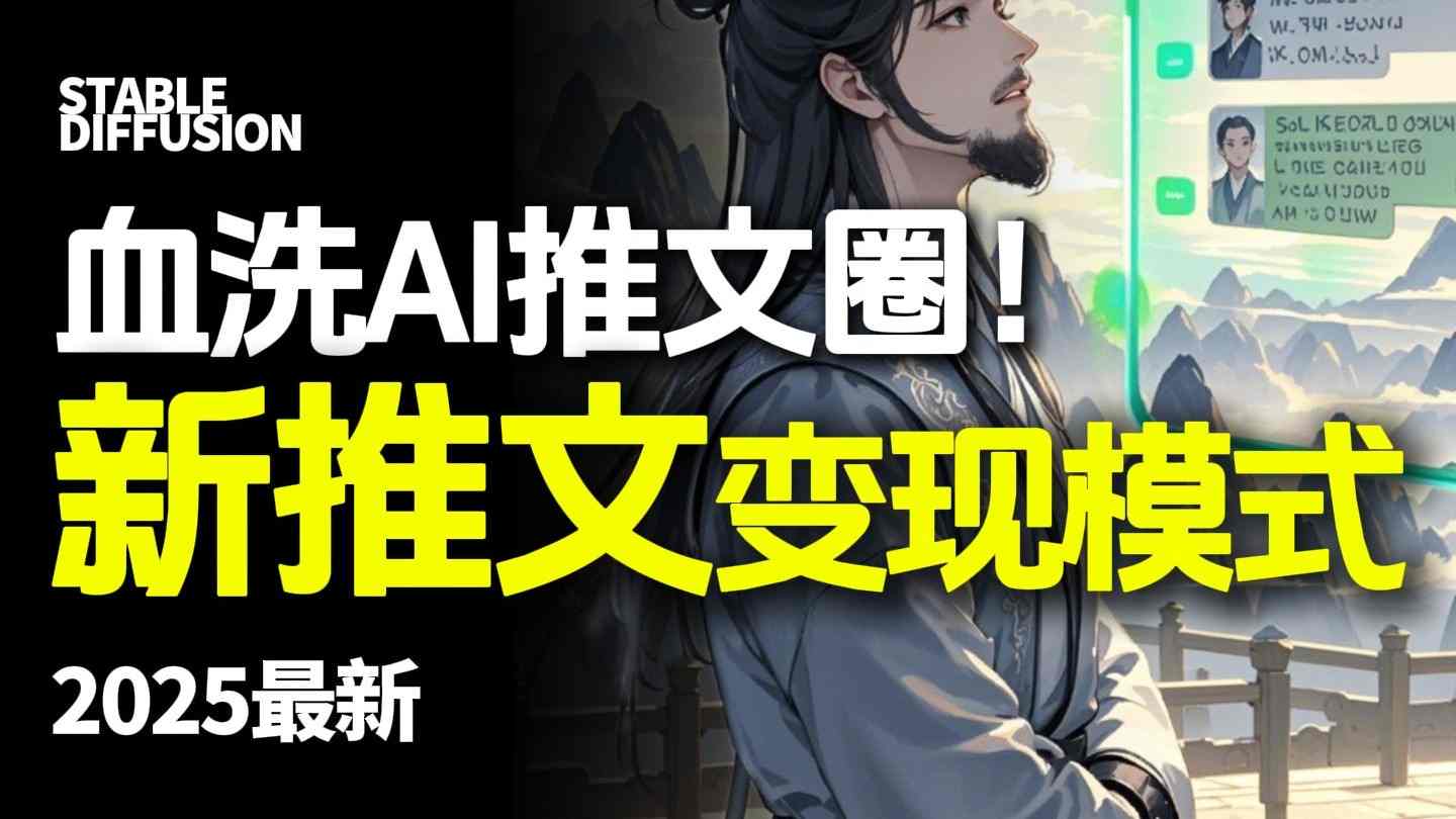 最新AI动态电影漫画小说推文，全流程实操教学，小白也能月入1W+-玩备项目资源网