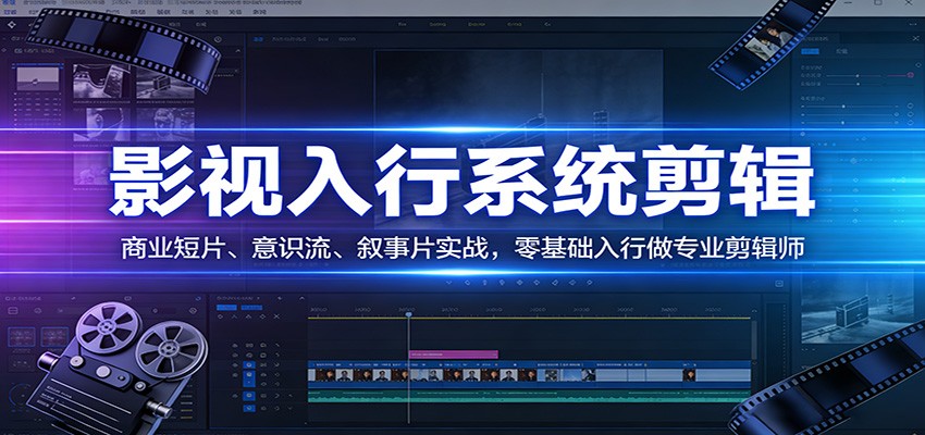 影视系统剪辑，商业短片、意识流、叙事片实战，零基础入行做专业剪辑师-玩备项目资源网