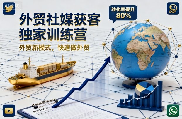 外贸社媒获客独家训练营，外贸新模式，快速做外贸（更新26年5月）-玩备项目资源网