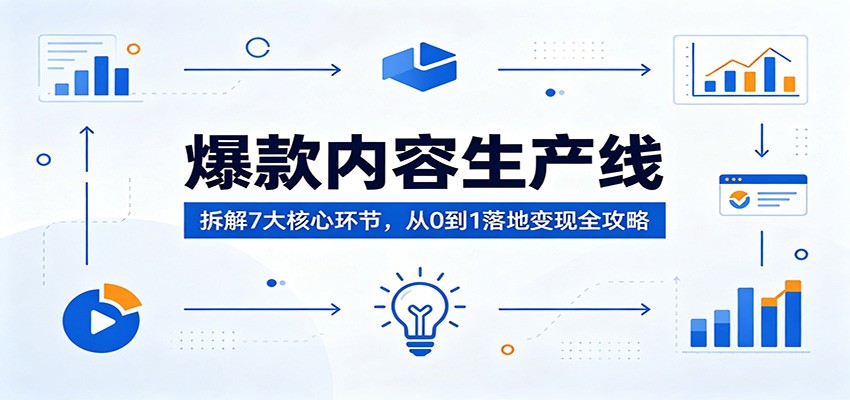爆款内容生产线：拆解7大核心环节，从0到1落地变现全攻略-玩备项目资源网
