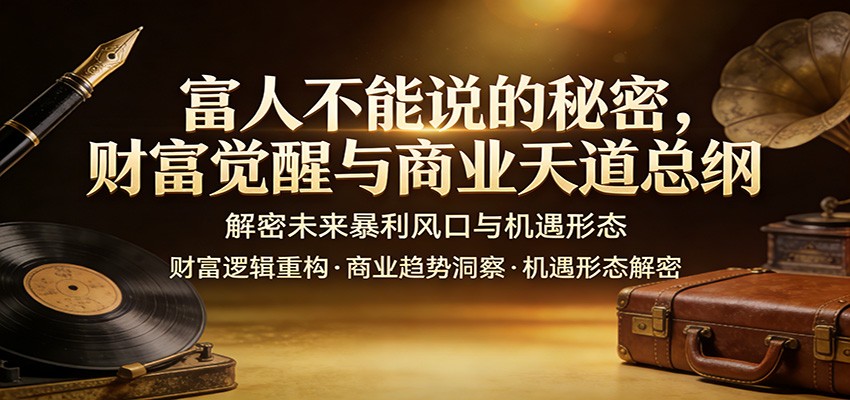 富人不能说的秘密，财富觉醒与商业天道总纲，解密未来暴利风口与机遇形态-玩备项目资源网