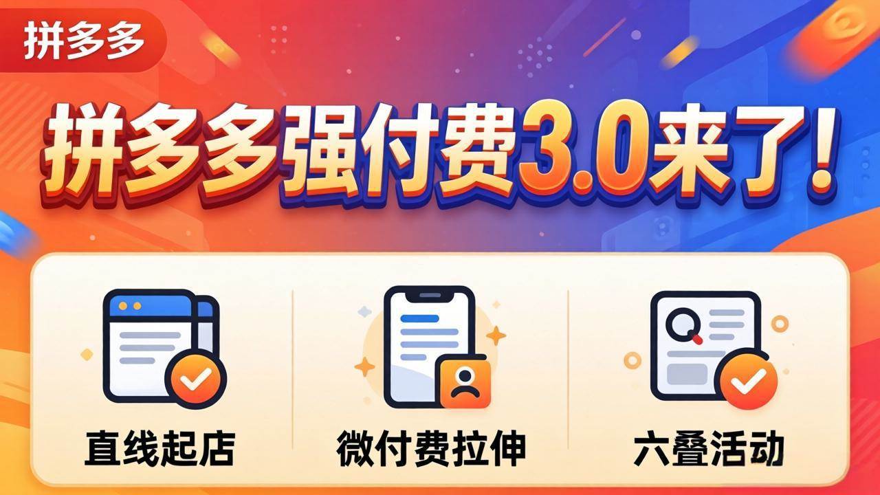 （18284期）拼多多强付费3.0来了（更新4月）直线起店+微付费拉伸+六叠活动，稳定起店破解流量瓶颈-玩备项目资源网