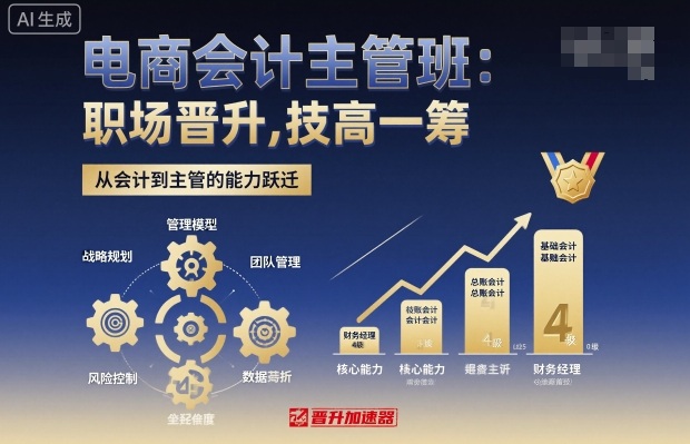 电商会计主管班，职场晋升，技高一筹-玩备项目资源网