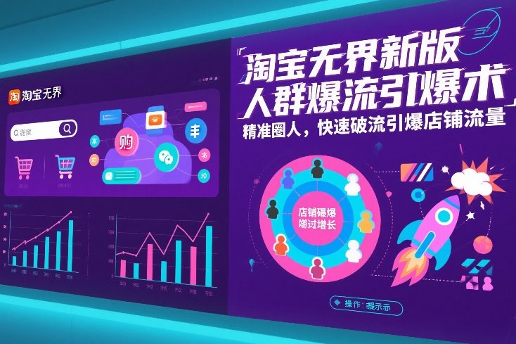 淘宝无界新版人群爆流引爆术，精准圈人，快速破流引爆店铺流量-玩备项目资源网