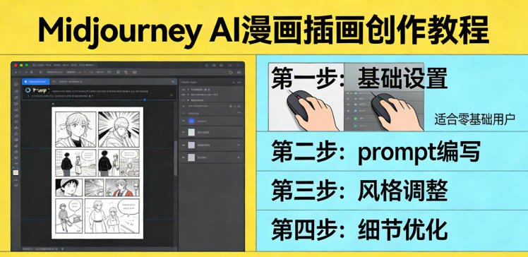 利用Midjourney AI人工智能轻松创作漫画插画教程,零基础创作完整漫画插画-玩备项目资源网