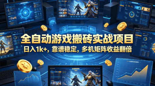 全自动游戏搬砖实战项目，日入1k+，靠谱稳定，多机矩阵收益翻倍【揭秘】-玩备项目资源网